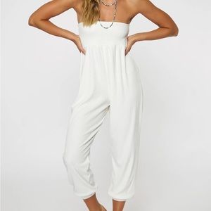 NWT O'Neill Sandy Texture Knit Jumpsuit in Ivory XS
